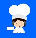 Cute Cartoon Chef - Providing a Customer Service