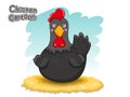 Cute Cartoon Chicken Characters. Vector Illustration Cartoon Sty