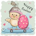 Cute Cartoon Chicken and egg Royalty Free Stock Photo