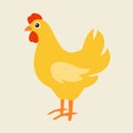 Cute cartoon chicken vector illustration.