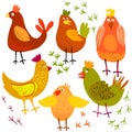 Cute cartoon chicken vector illustration Royalty Free Stock Photo