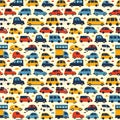 cute cartoon childish cars background tile