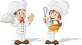 Cute cartoon children chefs