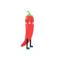 Cute cartoon chili pepper illustration on a white background