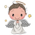 Cartoon Christmas angel boy isolated on white background Royalty Free Stock Photo