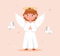 Cute Cartoon Christmas angel Royalty Free Stock Photo