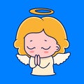 Cute Cartoon Christmas angel isolated white background Royalty Free Stock Photo