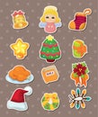 Cute cartoon Christmas element stickers