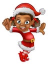 Cute Cartoon Christmas Santa Helper Elf Royalty Free Stock Photo