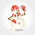 Merry Christmas greeting card with cartoon Snowman Royalty Free Stock Photo
