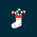 Cute cartoon Christmas sock,Christmas sock icon,Vector and Illustration Royalty Free Stock Photo