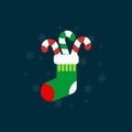 Cute cartoon Christmas sock,Christmas sock icon,Vector and Illustration Royalty Free Stock Photo