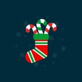 Cute cartoon Christmas sock,Christmas sock icon,Vector and Illustration Royalty Free Stock Photo