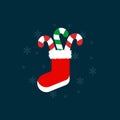 Cute cartoon Christmas sock,Christmas sock icon,Vector and Illustration Royalty Free Stock Photo