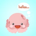 cute cartoon chubby octopus character