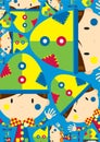 Cute Cartoon Circus Clown Pattern