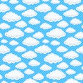 Cute cartoon cloud seamless pattern.