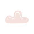 Cute cartoon cloud. Sky object. Doodle art. Isolated flat vector illustration. Simple hand drawn clipart. Design element Royalty Free Stock Photo