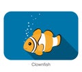 Cute cartoon Clownfish flat icon design vector