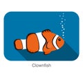 Cute cartoon Clownfish flat icon design vector