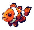 Cute cartoon clownfish tropical