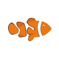 Cute cartoon clownfish vector illustration