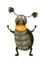 Cute cartoon cockchafer isolated on white background