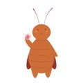 Cute cartoon cockroach eating a sandwich art