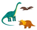Cute cartoon colorful dinosaurs set Royalty Free Stock Photo