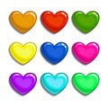 Cute cartoon colorful hearts set Royalty Free Stock Photo