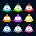 Cute cartoon colorful little blob characters set. Royalty Free Stock Photo