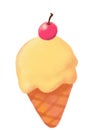 Cute cartoon cone ice cream summer cold happy sweet treat doodle illustration