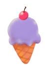 Cute cartoon cone ice cream summer cold happy sweet treat doodle illustration
