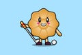 Cute cartoon Cookies character playing golf