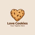 Cute Cartoon Cookies Love Heart Shape Illustration Logo Royalty Free Stock Photo