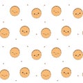 Cute cartoon cookies seamless pattern background illustration