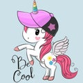 Cute unicorn with a cap Royalty Free Stock Photo