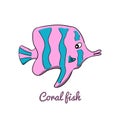 Cute cartoon coral fish