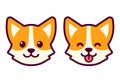 Cute cartoon corgi face