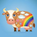 Cute Cartoon Cow Royalty Free Stock Photo