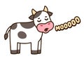 Cute cartoon cow saying Moo Royalty Free Stock Photo