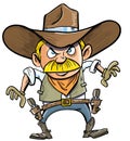 Cute cartoon cowboy with a gun belt. Royalty Free Stock Photo