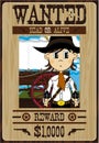 Cute Cartoon Cowboy Poster Royalty Free Stock Photo