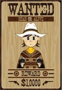 Cute Cartoon Cowboy Poster Royalty Free Stock Photo