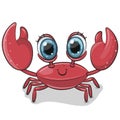 Cartoon Crab isolated on a white background Royalty Free Stock Photo