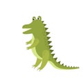 Cute cartoon crocodile. Flat vector illustration isolated on white background.