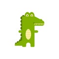 Cute cartoon crocodile in modern geometric flat vector style. Bad style. Icon. Children s pictures. Alligator illustration Royalty Free Stock Photo