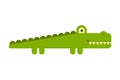 Cute cartoon crocodile in modern geometric flat vector style. Bad style. Icon. Children s pictures. Alligator illustration Royalty Free Stock Photo