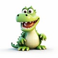 Cute Cartoon Crocodile: Playful And Fluffy 3d Animation Icon