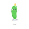 Cute cartoon cucumber.